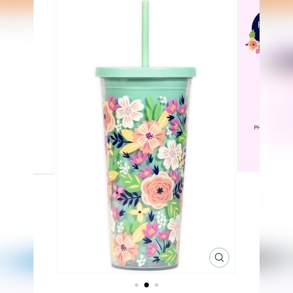 ⭐️40% Off⭐️ Steel Mill & Co 24 oz Tumbler in Mint Floral - Picture 2 of 6
